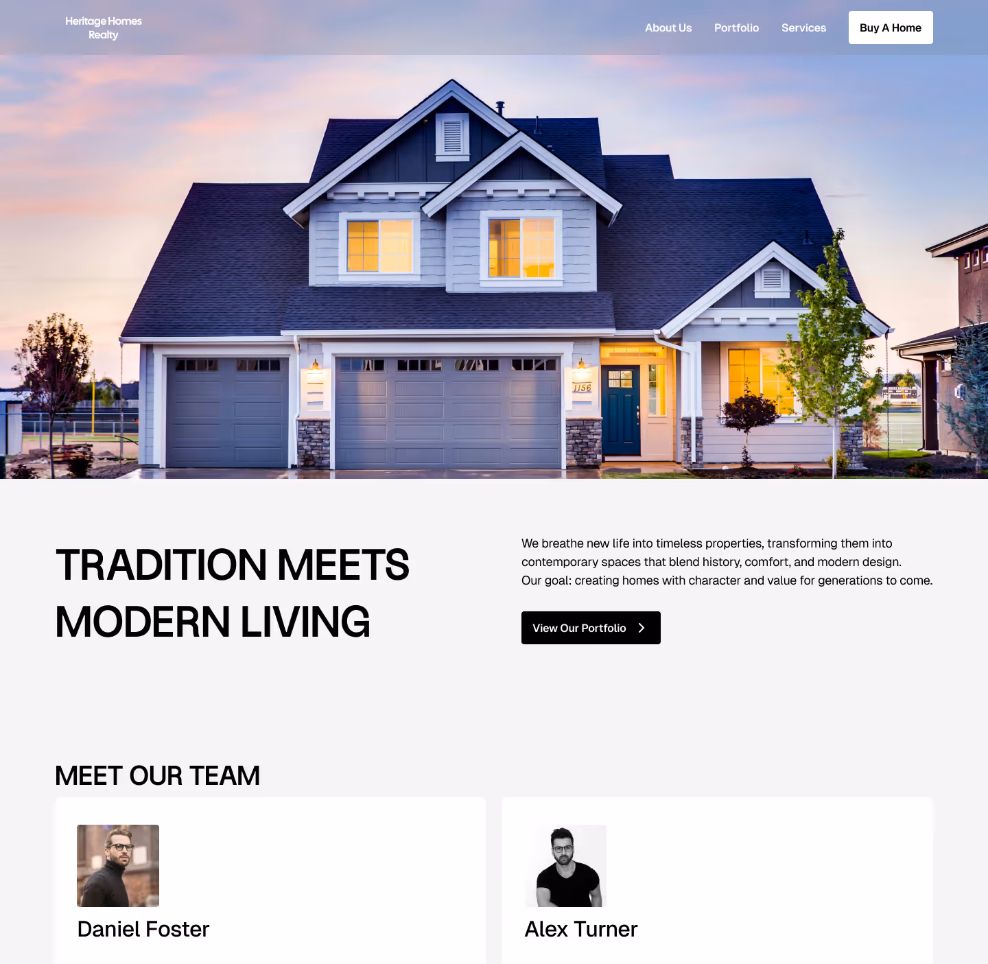 Heritage Home website